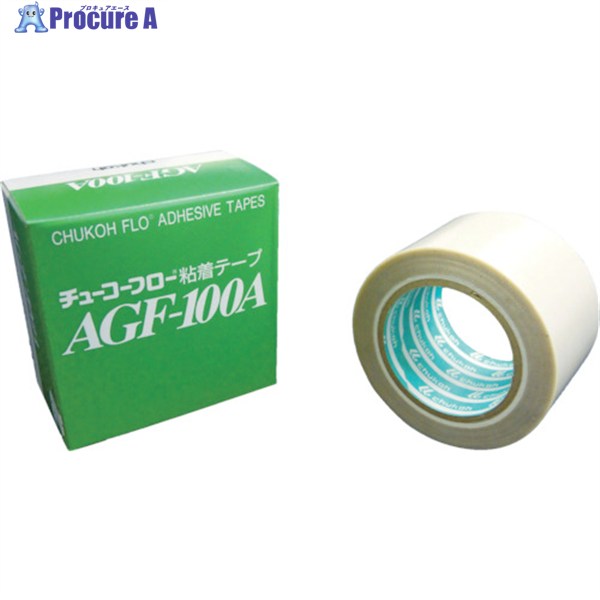chukoh 高耐熱フッ素樹脂(テフロンPTFE製)ガラスクロス粘着テープ AGFー100A 0.13t×100w×10m AGF100A-13X100 1巻 ▼363-9886