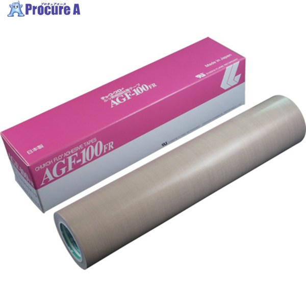 chukoh フッ素樹脂(テフロンPTFE製)ガラスクロス粘着テープ AGFー100FR 0.18t&times;300w&times;10m AGF100FR-18X300 1巻 ▼449-4326 ｜プロキュアエース