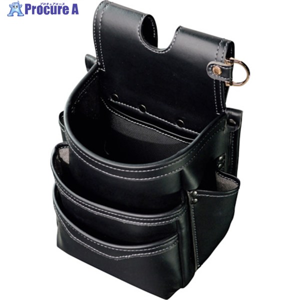 フジ矢 腰袋3段(黒金)LIGHT PU LEATHER SERIES AB-23BG 1個 ▼551-9657