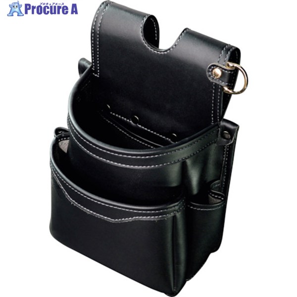 フジ矢 腰袋薄型2段(黒金)LIGHT PU LEATHER SERIES AB-32BG 1個 ▼551-9660