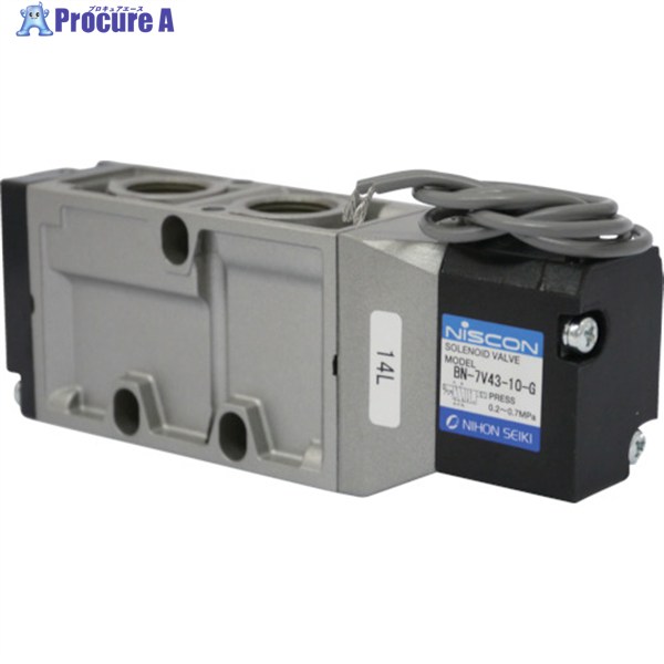 日本精器 4方向電磁弁10AAC100Vグロメット7Vシリーズシングル BN-7V43-10-G-E100 (3/8 AC100V) 1台 ▼104-5318