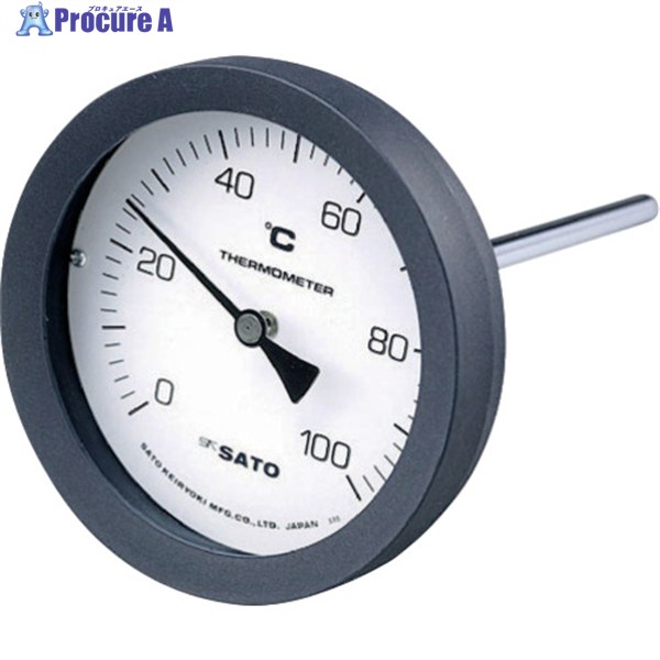佐藤 バイメタル式温度計 BM-T-100P 0～100℃ 150L (2080-16) BM-T-100P-6 1個 ▼166-2761
