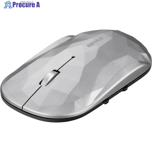 BUFFALO 薄型 5ボタン Bluetooth BlueLEDマウス ジオメトリー シルバー BSMBB530GSV 1個 ▼417-0657
