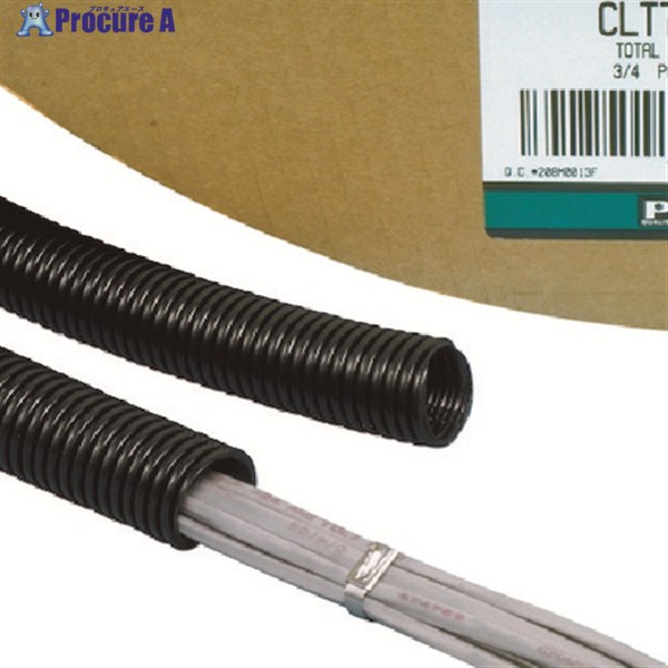 PANDUIT コルゲートチューブ 耐熱性ナイロン6 スリットなし 黒 CLTS100N-C 1巻 ▼147-7444 |プロキュアエース