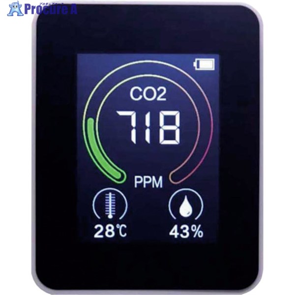 CRECER 炭酸ガス濃さ計 CO2R-100 1個 ▼386-3977