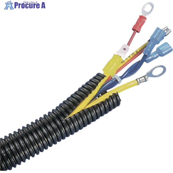 PANDUIT コルゲートチューブ 耐熱性ナイロン6 スリット付黒 内径16.9 30.48m CLT62N-C630 1巻 ▼814-6540