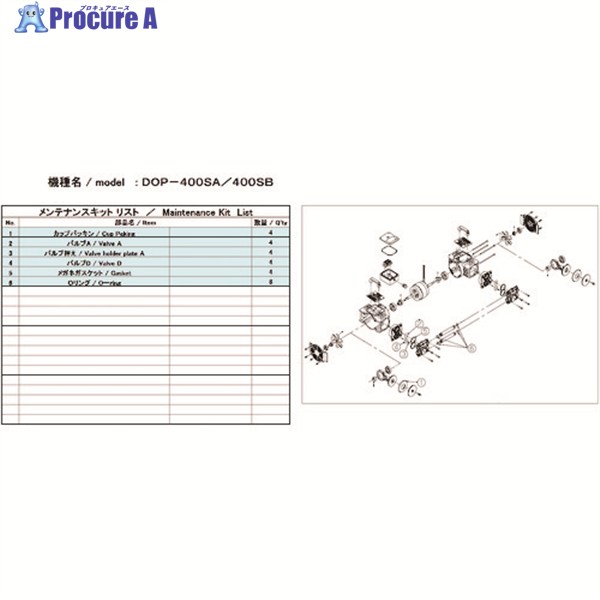 アルバック 真空ポンプ用メンテナンスキット DOP-400SB用 DOP-400SB MAINTENANCEKIT 1式 ▼148-7146