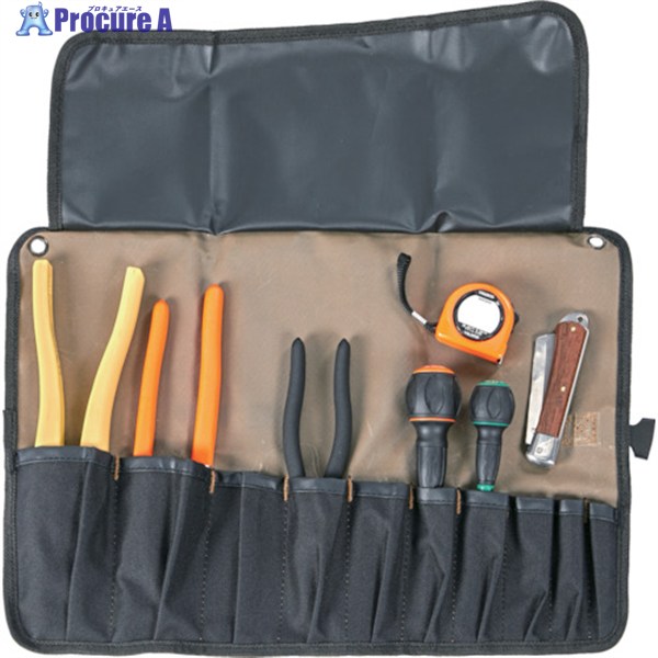 TRUSCO 明かり工事士手なみテスト作業手道具 8点入 ツールロールセット DKS-7B 1S ▼363-9512
