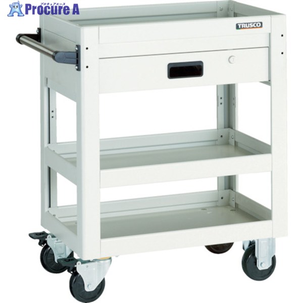 TRUSCO ツールワゴン ドルフィン 750X500 1段引出 ホワイト DLWS-773V-W 1台 ▼454-7811