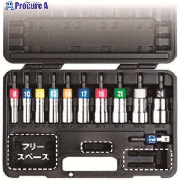 TOP 電動ドリル用アルファソケットセット EDX-824AS 1S ▼144-8208