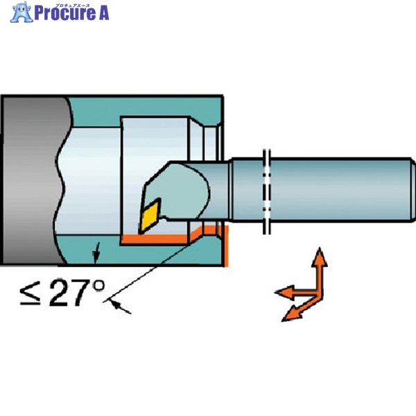SANDVIK コロターン107 ポジチップ用超硬ボーリングバイト(210) E25T-SDUCR 11-R (210) 1本 ▼604-9818 ●KO521｜プロキュアエース