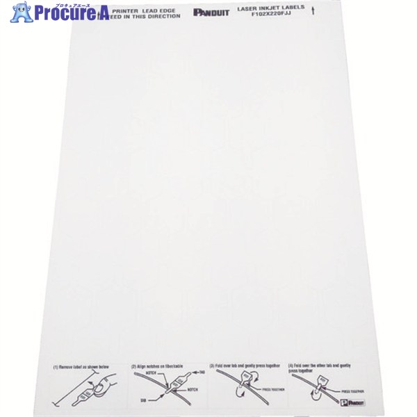 PANDUIT レーザ印刷者用グラスファイバー用旗型下げ札 ポリオレフィン 白 印字部縦10.0mmx横26.0粍 500枚入り口・入口 F102X220FJJ F102X220FJJ 1箱 ▼731-0773