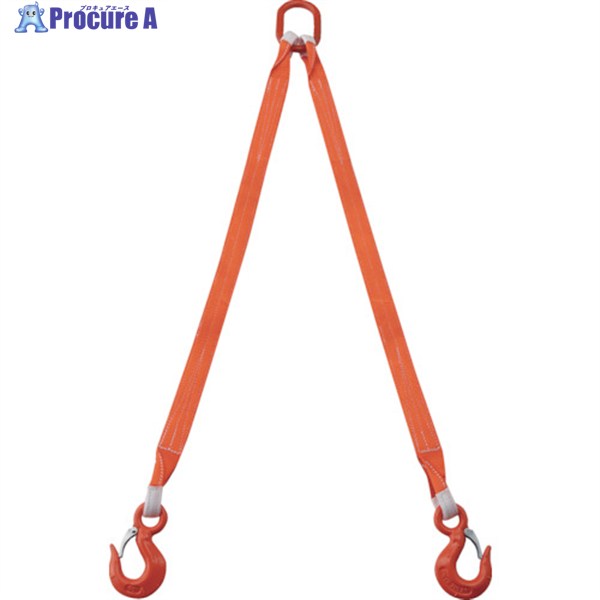 TRUSCO 2本吊ベルトスリングセット 50粍幅X1.5m 吊り角度60°時掛け目2.58t(最大限度当て嵌める掛け目3t) G50-2P15 1S ▼258-0321