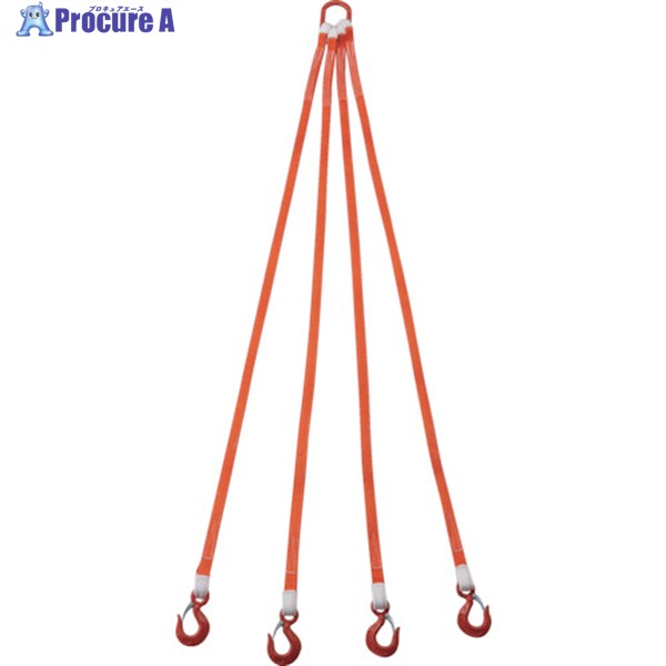 TRUSCO 4本吊ベルトスリングセット 25mm幅X2m 吊り角度60°時荷重1.72t(最大使用荷重2t) G25-4P20-1.72 1S ▼258-0336