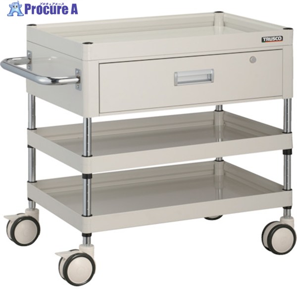 TRUSCO ツールワゴン ファルコンワゴン 1段引出付 750×500 ウレタン双輪 ホワイト FAW-773VD-W 1台 ▼436-9475 41,261円
