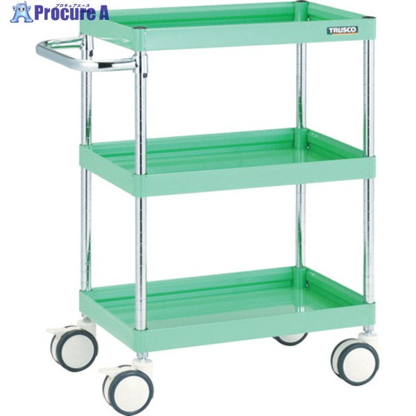 TRUSCO ツールワゴン ファルコンワゴン 900&times;600 ウレタン双輪車 ヤンググリーン FAW-993D-YG 1台 ▼436-9840 ｜プロキュアエース