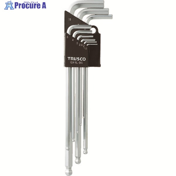 TRUSCO ロングボールポイント六角棒セット 9本組 GXBL-9S (ﾛﾝｸﾞﾀｲﾌﾟ9ﾎﾝｸﾞﾐ 1.5-10MM) 1S ▼125-2984