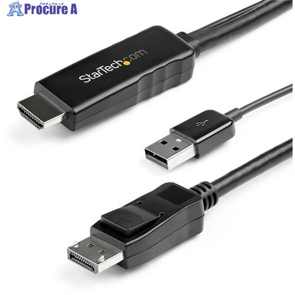 StarTech ディスプレイ変換ケーブル/HDMI - DP/2m/4K30Hz/USBパワー HD2DPMM2M 1袋 ▼493-1362