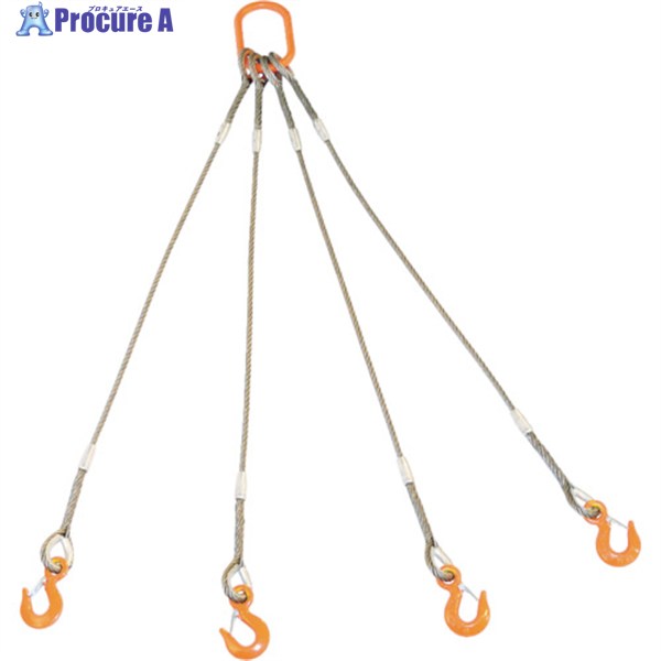 TRUSCO 4本吊りWスリング フック付き 12mmX2m GRE-4P-12S2 1S ▼819-1733