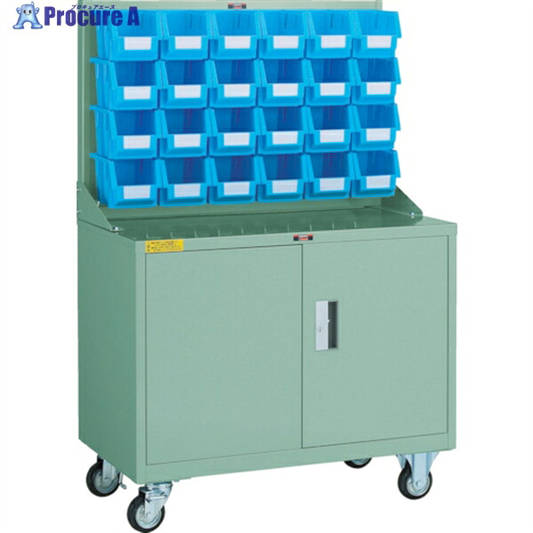 TRUSCO パネルコンテナラック 移動式保管庫付 コンテナ中X24 HT-0624N-C 1台 ◇▼352-5911