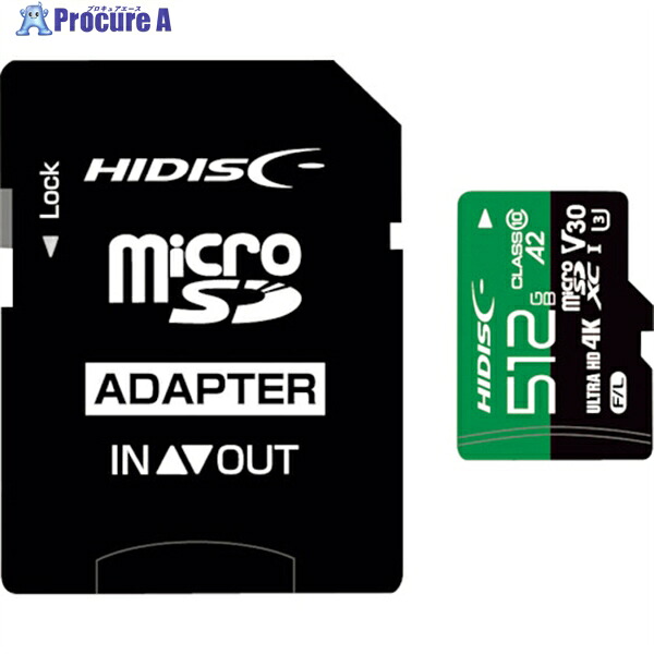 ハイディスク 超高速R170シリーズmicroSDXCカード 512GB HDMCSDX512GA2V30PRO 1個 ▼364-7418 12,335円
