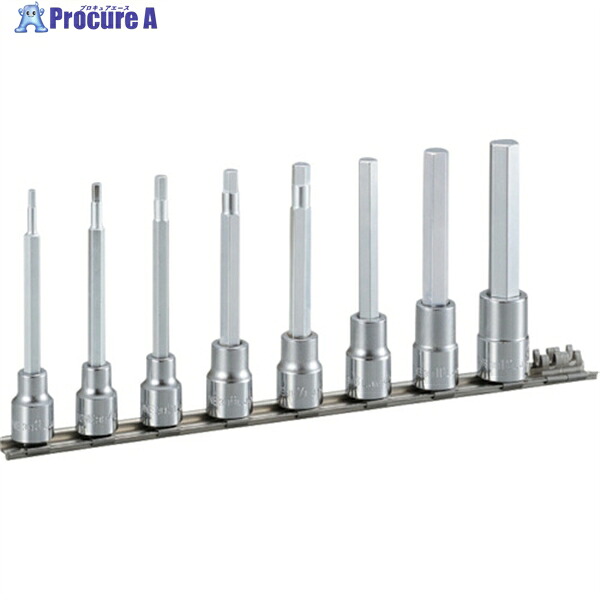 TONE ロングヘキサゴンソケットセット(ホルダー付) 8pcs 差込角9.5mm HH308L 1S ▼810-9749 ●YA513