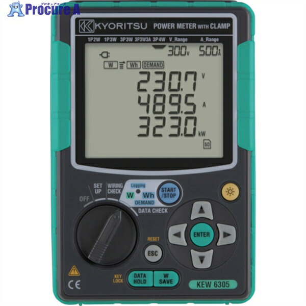 KYORITSU ワット数計 KEW6305 1台 ▼216-6637