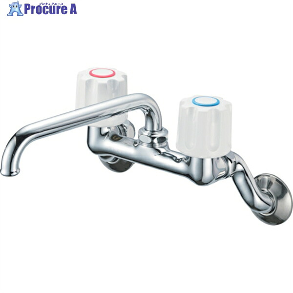 SANEI ツーバルブ混合栓 壁付 共用形 パイプ170mm K21-W-13 1個 ▼390-2472