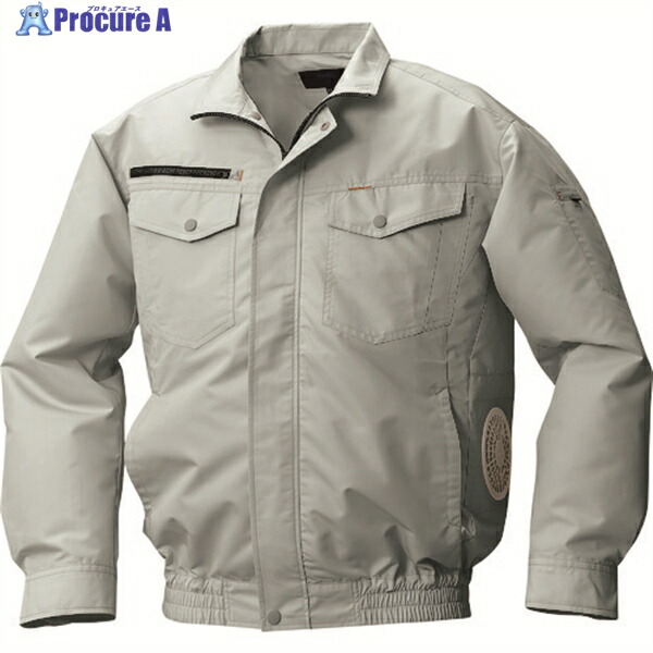空調服 綿・ポリ混紡横ファン空調服[[R上]] ウェアのみ モスグリーン LL KU92030-C07-S4 1着 ▼207-1475