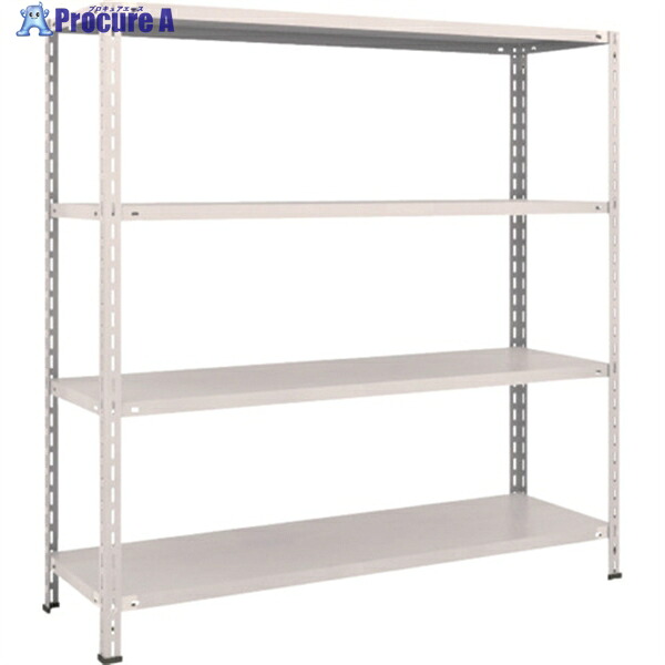 TRUSCO スチールラック 軽量棚 中棚ボルトレス型1500X450X1500 4段 ネオグレー L55X-14 NG(ﾈｵｸﾞﾚｰ) 1台 ◇▼503-8260