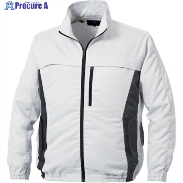 空調服 長袖ブルゾン(エプロン付き) シルバー 4L KU92340K30S6 1着 ▼520-8048