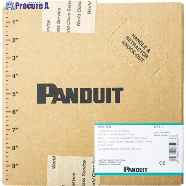 PANDUIT MLTタイプ 長尺ステンレススチールバンド エクストラヘビータイプ SUS304 幅:12.7mm 長さ:76.2m/巻 MBEH-TLR MBEH-TLR 1巻 ▼354-6942 |プロキュアエース