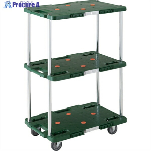 TRUSCO 樹脂製台車 ルートバン 3段式 400X600 緑 MPB-603-GN 1台 ▼414-4406 11,135円