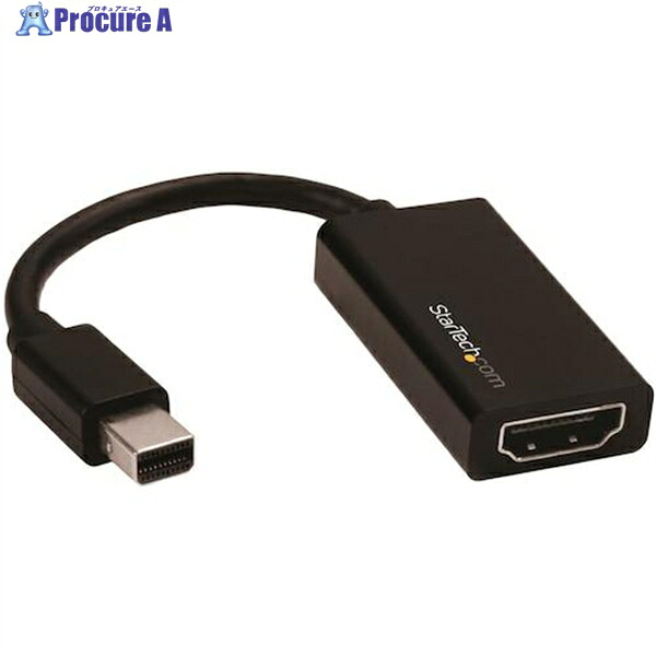 StarTech ディスプレイアダプター/mDP - HDMI/4K60Hz/アクティブ変換/BK MDP2HD4K60S 1袋 ▼492-9832
