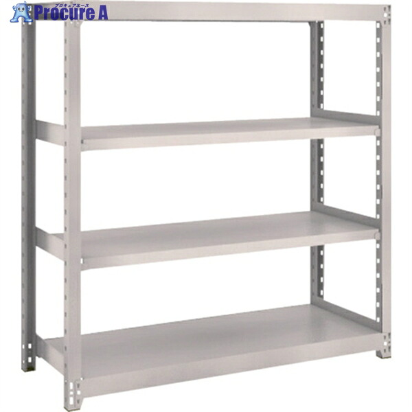 TRUSCO スチールラック M2型軽中量棚 1160×450×H1200 4段 単体 ネオグレー M2-4444 NG(ﾈｵｸﾞﾚｰ) 1S ◇▼505-9984