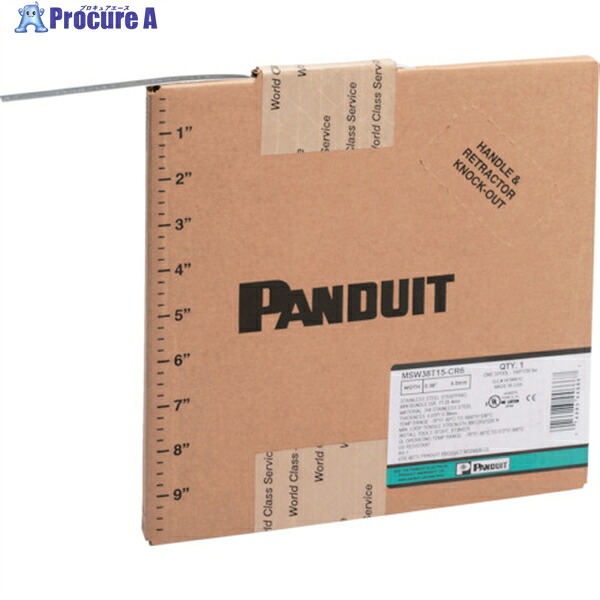 PANDUIT MS(バックルロック式)長尺ステンレススチールバンド SUS316 幅9.5mm 長さ30.5m MSW38T15-CR6 MSW38T15-CR6 1巻 ▼836-0911 ｜プロキュアエース