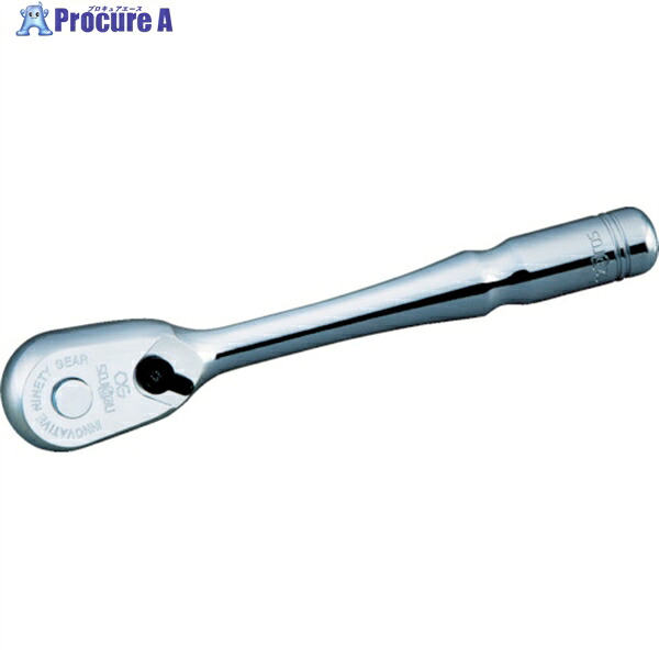 nepros 9.5sq.コンパクトラチェットハンドル 歯数90枚 差込角9.5粍 全長125粍 NBRC390 1個 ▼110-7068
