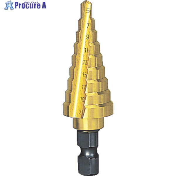 TRUSCO 足取りせん孔機 2枚刃チタン上塗り 6～27粍 段数12 NMS-27G 1本 ▼174-9536