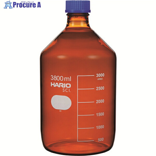 HARIO ボトル 耐熱ねじ口瓶(茶) 3800ml NBB-3.8L-SCI 1個 ▼206-5661