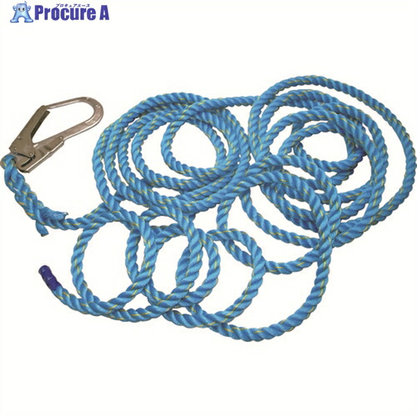 まつうら 青色ニューテトロン親綱(垂直用) 16mmΦ&times;15m 片側フック付 NEW-TETORON-1615BLUE 1本 ▼215-8039 ｜プロキュアエース