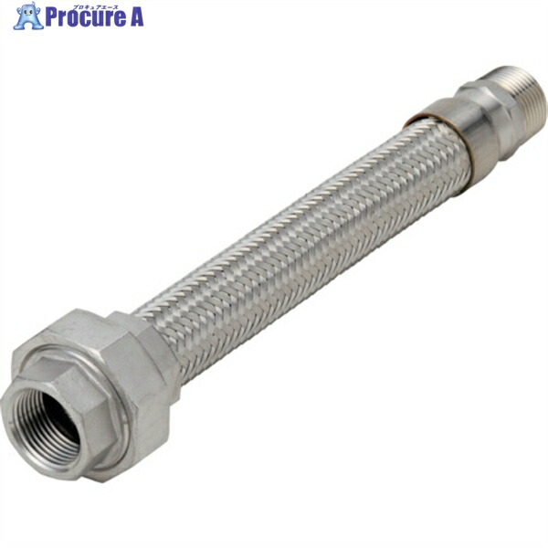 NFK ユニオン・ニップル式フレキシブルホース 継手SUS304(ALLSUS304) 32A×500L NK-1900/SUS304-32A-500L 1本 ▼218-4559