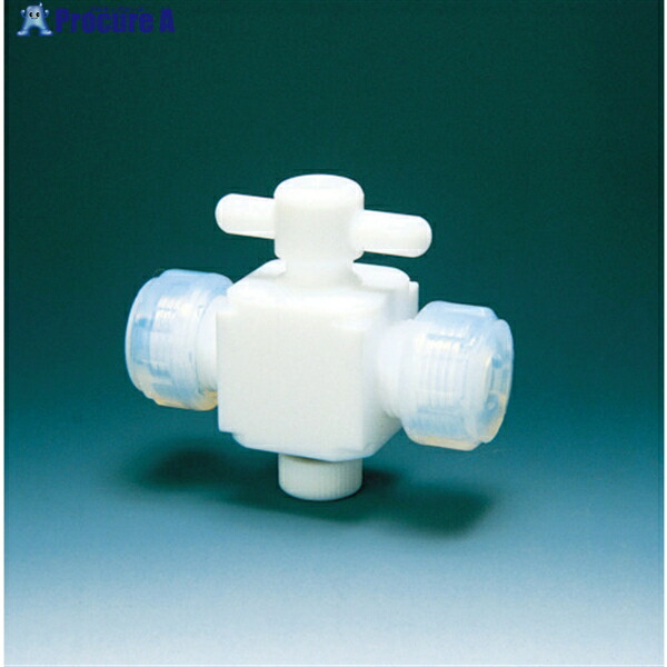 フロンケミカル フッ素樹脂(PTFE)二方バルブ接続12mm NR0028-004 1個 ▼391-5409