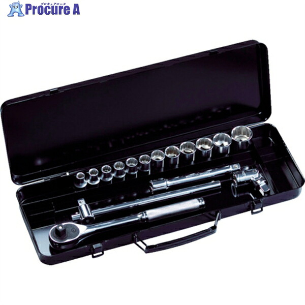 スーパー ソケットレンチセット 差込角12.7mm(1/2インチ)入り数:16 N412S 1S ▼409-3330 ●YA513