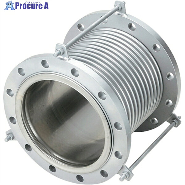 NFK 排気ライン用伸縮管継手 フランジ5K/SS400(接液部SUS) 150A×150L NK-7300/5K-SS400-150A-150L 1本 ▼420-4719