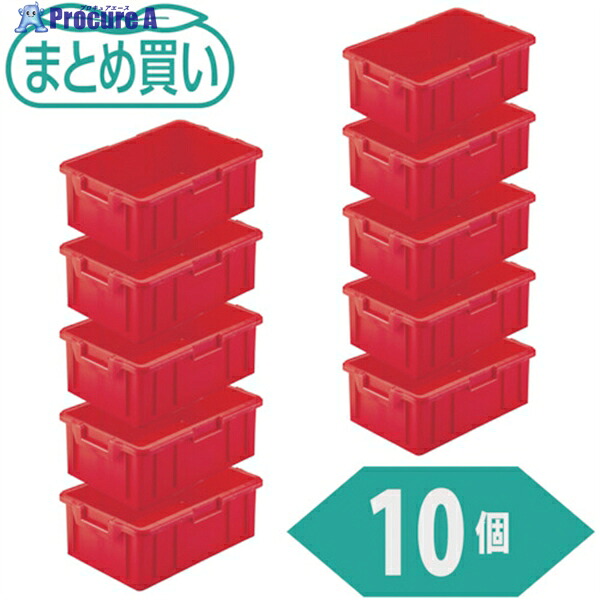 TRUSCO まとめ買い NS型コンテナ 10L レッド 10個 NS-10N-R-10P 1組 ▼539-0616