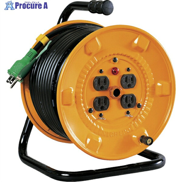 NICHIDO 電工ドラム アース付 30m NNP-E34 1台 ▼552-1878 |プロキュアエース