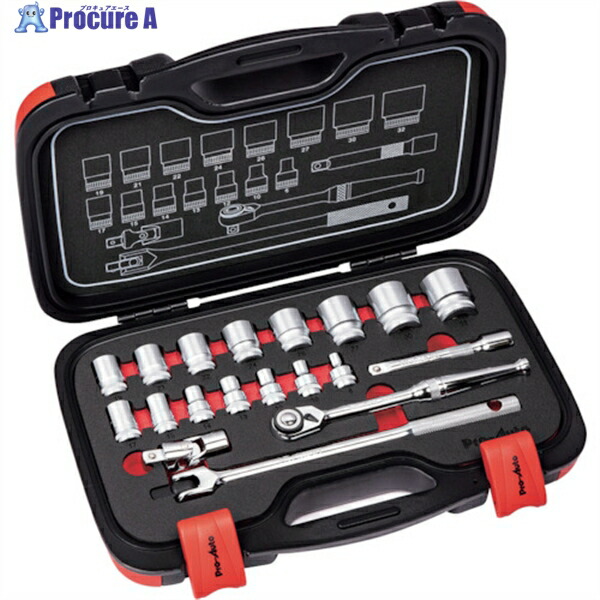 Pro-Auto 1/2DR.19PCソケットレンチセット PA4019 1S ▼250-7758