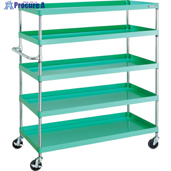 TRUSCO ツールワゴン フェニックスワゴン 省音 1200X600XH1500 5段 ヤンググリーン PEW-15125-YG 1台 ◇▼488-2172 ｜プロキュアエース
