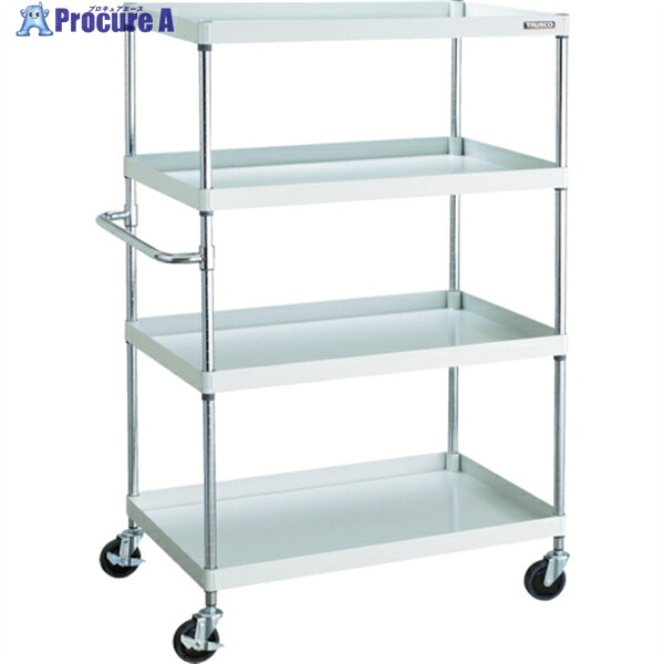 TRUSCO ツールワゴン フェニックスワゴン 省音 900X600XH1500 4段 ホワイト PEW-1594-W 1台 ▼488-2181