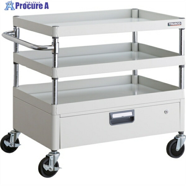 TRUSCO ツールワゴン フェニックスワゴン 省音 750X500XH740 1段引出付 ホワイト PEW-773V-W 1台 ▼488-3683